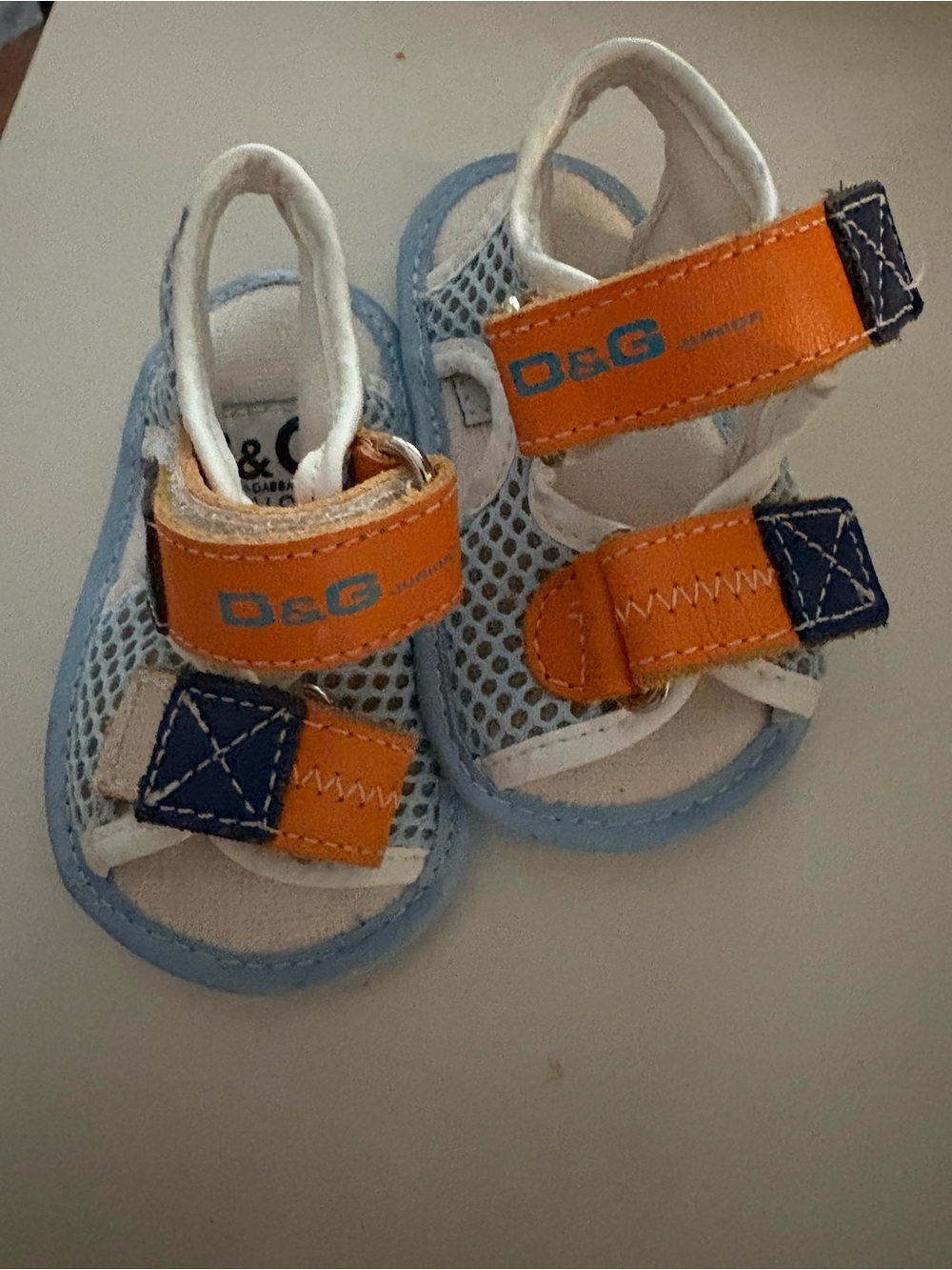 Dolce & Gabbana Orange and Light Blue Baby Sandals
